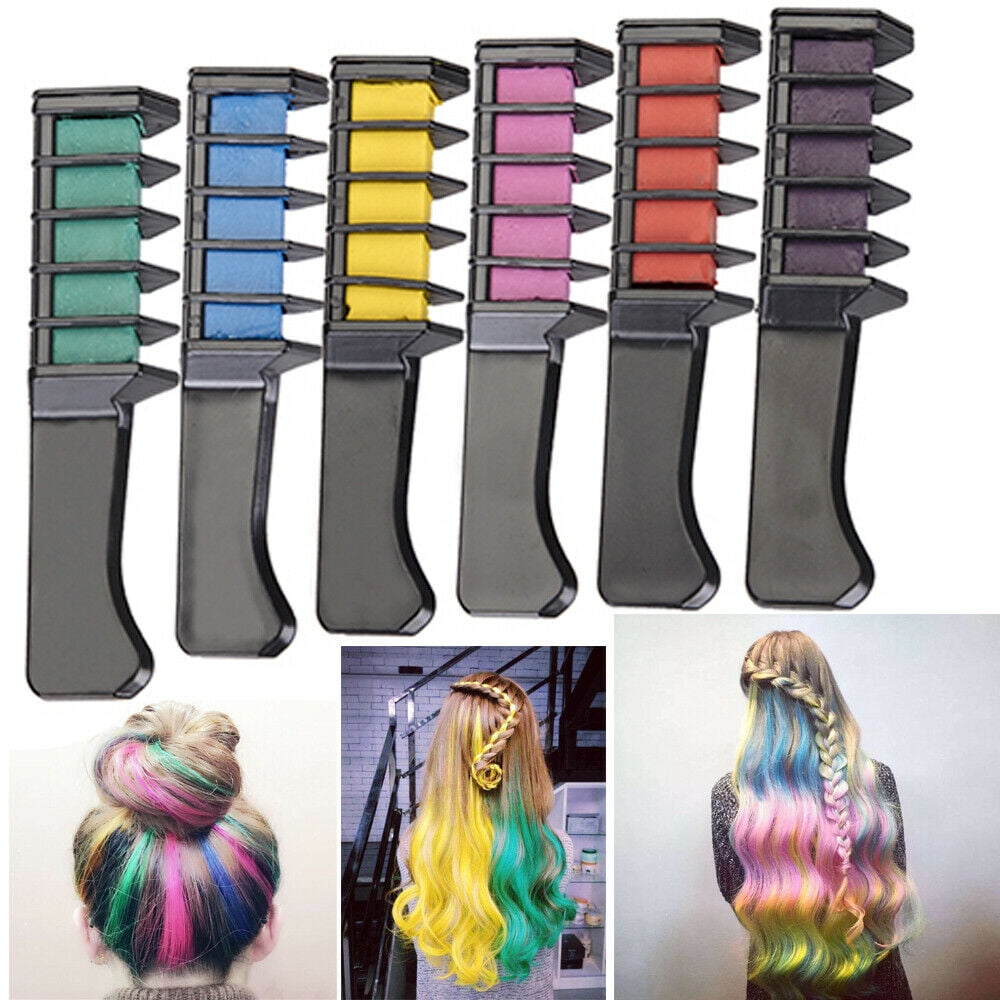 New Hair Chalk Comb Temporary Hair Color Dye for Girls Kids Washable Hair  Chalk for Girls Age 4 5 6 7 8 9 10 Birthday Cosplay DIY Halloween  Christmas 6 Colors  Walmartcom