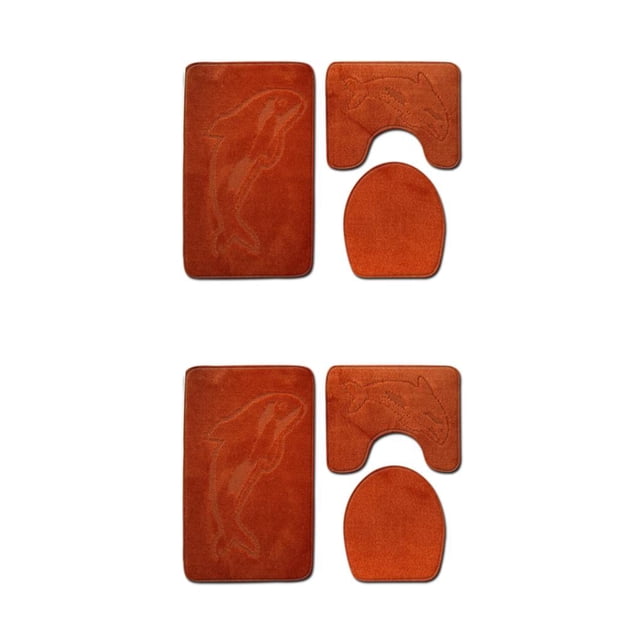 Inteprter Juego de alfombrillas de baño antideslizantes, tacto y no se deforma fácilmente para cualquier juego de baño duradero para el hogar Type4 NO4