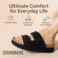 thumbnail image 6 of Cushionaire Plane Comfortable Platform Womens Sandals with Double Buckle Straps and Genuine Suede Cushioned Footbed, Wide Widths Available, 6 of 14