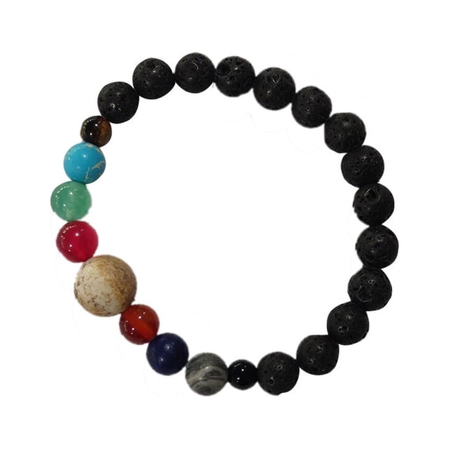 Women Bracelet Solar System Planets Star Bangle Stone Stone Beads Bangle Solar Beads Braided Rope Wristband Jewelry Gift, Type 3