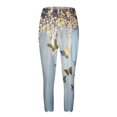 thumbnail image 5 of ICHUANYI Clearance Women's Summer Casual Elastic Waist Printed Cropped Beach Pants(Gold, L) ICHUANYI WER2023080902226, 5 of 5