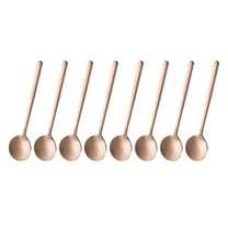 8pcs Espresso Spoons 5.3 Inches Stainless Steel Round Coffee Spoon, Rose Gold Tone