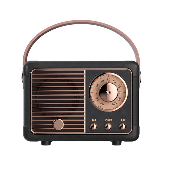 GJX Mini Portable Vintage Bluetooth Speaker with FM Radio