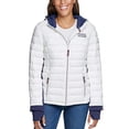 thumbnail image 6 of Tommy Hilfiger Womens Packable Hooded Puffer Jacket (Bright White/Navy, Small), 6 of 7