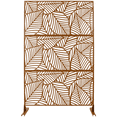 thumbnail image 4 of Tcbosik Metal Privacy Screen Outdoor, 76"H x 48"W Freestanding Decorative Privacy Screen for Patio Deck Balcony Garden, Brown, 4 of 8