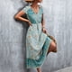 thumbnail image 4 of Vestido Con Estampado Floral Para Mujer, Vestido Con Estampado Floral Botón Largo En La Parte Delantera Cómodo Para Uso Diario ANGGREK FH1711, 4 of 6
