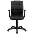 thumbnail image 3 of Scranton & Co Vinyl Quilted/Nylon Mid-Back Office Chair with Arms in Black, 3 of 6