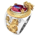 thumbnail image 3 of Anillo de dragón Qarigey de estilo europeo de cobre Joyería hecha a mano de plata esterlina para hombres Trabajo hecho a mano exquisito, 3 of 6