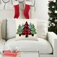 thumbnail image 6 of Antqov Christmas Pillow Covers 18x18" Christmas Decor Linen Pillowcase Colorful Christmas Tree Throw Pillows Winter Holiday Decorations Cushion Covers for Couch Home Sofa Decor, 6 of 6