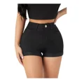 thumbnail image 1 of Short De Mezclilla Sexy Corto Casual Mujer Negro Doblez, 1 of 7