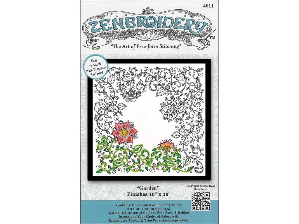 Tobin 4011 10 x 10 Garden Zenbroidery Stamped Embroidery