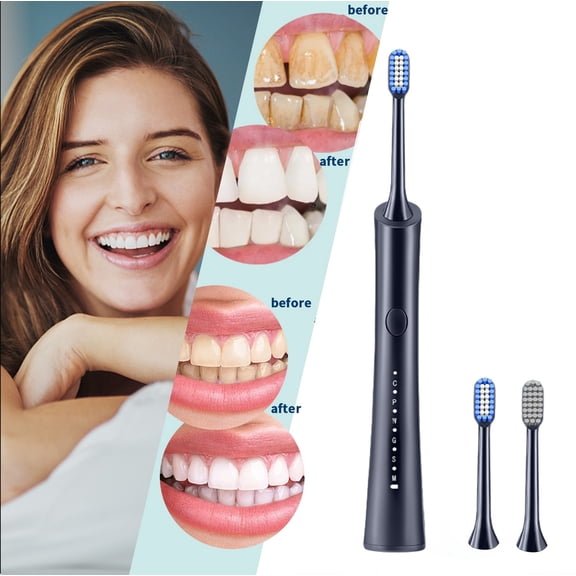Matoen Electric Toothbrush for Adults, USB Rechargeable Sonic Toothbrush with 3 Brush Heads, Smart Timer, 6 Modes