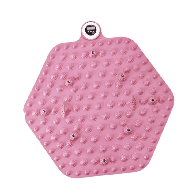 BELOVING Foot Massage Mat Bathroom Mat Foldable Acupoint Mat for Living Room Lawn Gym Hexagon pink timer