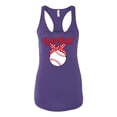 thumbnail image 2 of Wild Bobby, Cute Baseball Mom Ribbon Gift, Mother's Day, Women Racerback Tank Top, Purple Rush, Medium, 2 of 3