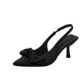 thumbnail image 6 of HomeDM Women's Stiletto Heels Closed Pointed Toe Wedding Party Work Dress Slingback Pumps Shoes, Black Size 5.5, 6 of 7