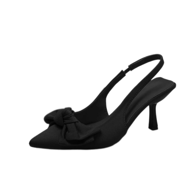 Correas de Tacón para Tacones Altos de Satén Punteado Pie Slingbacks, Tacones Altos de las Mujeres Abrir la Espalda Color Sólido