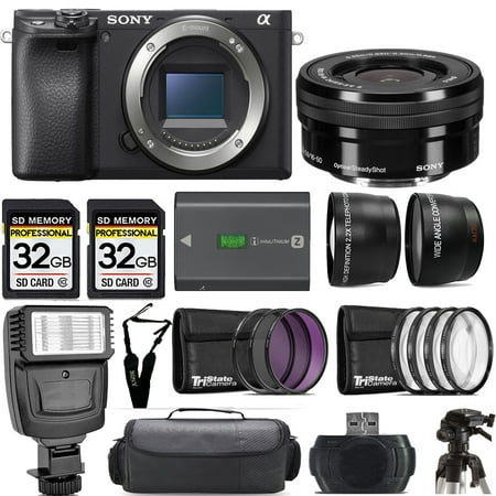 Sony a6400 Mirrorless Camera +16-50mm f/3.5-5.6 OSS Lens +Flash- Kit