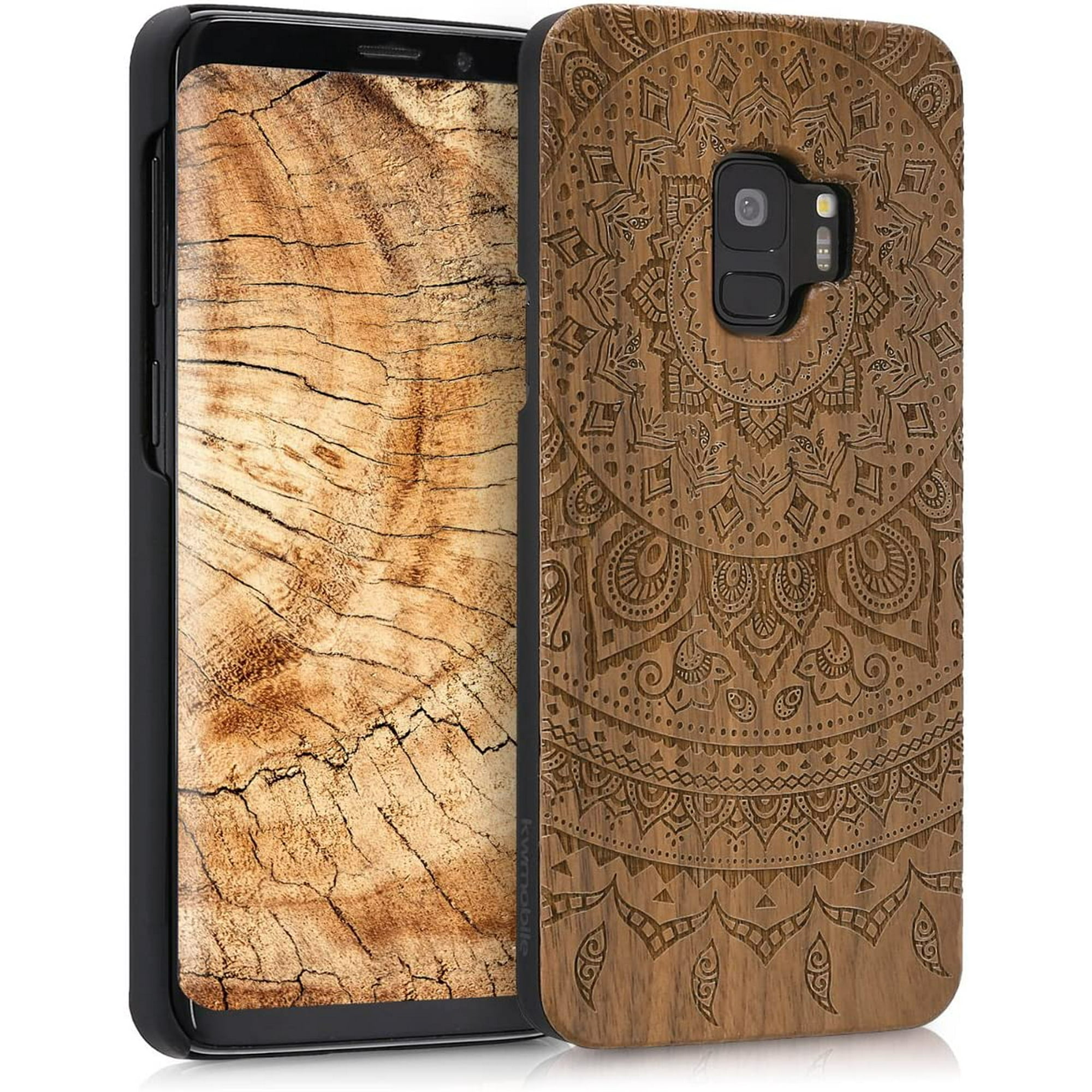 فانيلة شد الجسم للرجال kwmobile Wood Case Compatible with Samsung Galaxy S9 - Non-Slip ...