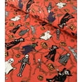 thumbnail image 3 of Halloween Dancing Monsters on Orange 100% Cotton Fabric, 3 of 3