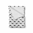 thumbnail image 2 of Mens Soft Flannel Fleece Blanket, Hipster Mustache Pattern with Swirled Tips Barber Hairdresser Monochrome Design, Cozy Plush for Indoor and Outdoor Use, 70" x 90", Black and White, by Ambesonne, 2 of 6