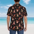 thumbnail image 4 of Balery Valentine Gnome Camisas hawaianas de manga corta para hombre, camisas playeras de corte holgado, camisas de vacaciones con botones,Medium, 4 of 7