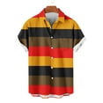 thumbnail image 4 of JXMVOJ Men's Casual Summer Breathable Polyester Shirt, Stripe Print Short Sleeve Button-Up with Turndown Collar, Lightweight Anti-Shrink Fade Resistant Design for Outdoor Daily Casual Tops, 4 of 6