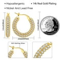 thumbnail image 5 of Lancharmed Gold Plated Holiday Earrings,Circular Full Zircon Earring Gift for Him, 5 of 9