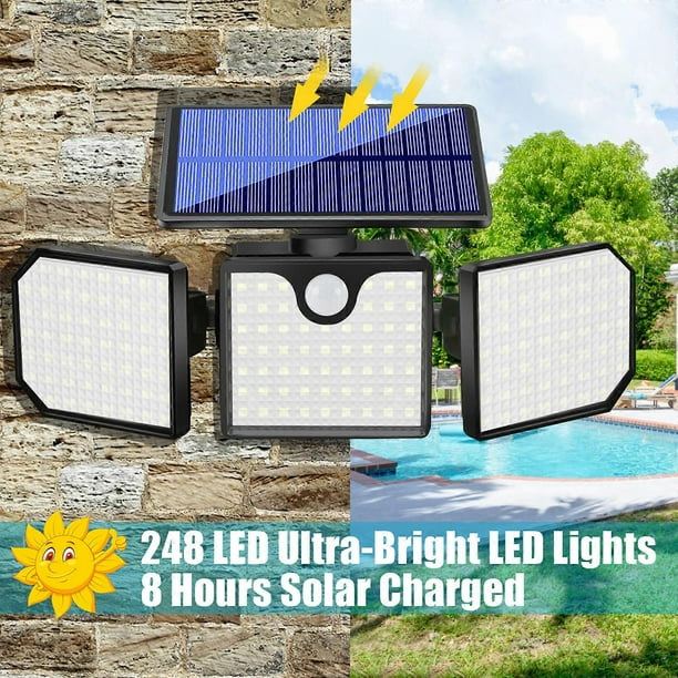 Solar Powered Sensor Wall Light Outdoor Waterproof Lighting Home Garden Lights