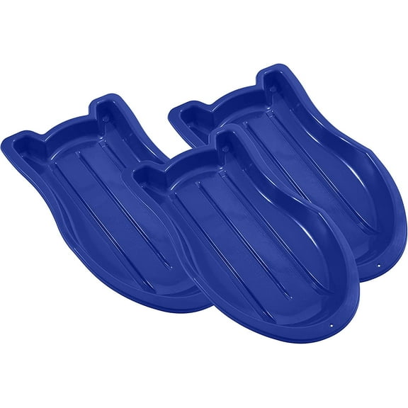 Superio Pack of 3 Toboggan Snow Sled for Kids and Adults, 37" Plastic Sled with Pull Ropes and Handles