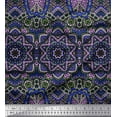 thumbnail image 1 of Soimoi Moss Georgette Fabric Mandala Kaleidoscope Fabric Prints by Yard 42 Inch Wide, 1 of 1
