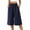 Navy, variant on Noric Women's Plus Size Capri Pants Casual Wide Leg Casual Flowy Culottes Summer Lounge Beach Pants with Pockets