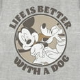thumbnail image 2 of Women's Mickey & Friends Life is Better with a Dog Graphic Tee Athletic Heather 2X Large, 2 of 4