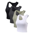 thumbnail image 3 of Prolriy Athletic Gym Workout Tops Crop Women's Sleeveless Sport Blouse Crop Tank Tops 4 Tops Women's Blouse Tank Top for Women, Womens Tops Multicolor XXL, 3 of 5