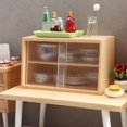 thumbnail image 3 of 2 Uds Moderno 1:12 Gabinete de Pastel de Madera Modelo Cocina Paisaje Muebles Suministros Decoración perfke Gabinete de pastel de muñeca, 3 of 5