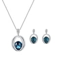 thumbnail image 1 of Fiudx Collar de Moda, Elegante Conjunto de Colgante de Cristal, Impresionante Par de Pendientes, Conjunto de Joyería Versátil, Ropa Informal para Bodas y Fiestas, Regalo Perfecto para Ella., 1 of 2