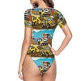 thumbnail image 4 of The Xecao Different Construction Site Vehicles Women's Crew Neck Body Suit, a short-sleeved bodysuit and basic swimsuit, both comfort and style for dating and daily life, 4 of 9
