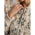 thumbnail image 6 of Women'S Embroidered Daisy Cropped Jacket Long Sleeve Quilted Puffer Jackets Padded Coat Outerwear Color M, 6 of 8