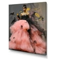 thumbnail image 2 of Designart "Black and Pink Surreal Fashion Queen" Inspirational Canvas Wall Art - Glam Pink Fashion Hallway Wall Art Decor, 2 of 6