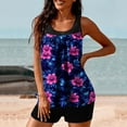 thumbnail image 4 of Nerohusy Womens Bathing Suits Two Piece Tank Tops and Boyshorts Swimsuits High Waist Tummy Control Floral Print Tankini Swimwear,Multicolor,L, 4 of 6