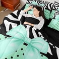thumbnail image 4 of Castle Fairy Kawaii Ribbon Bow Bedding Comforter Set,Animal Zebra Print Queen Bedding Sets, 4 of 8