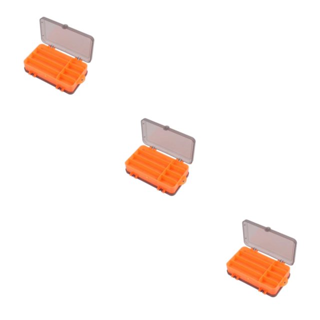 kurtrusly Fishing Tool Storage Box Solid Color Multi Compartment Replacement Bait Lure Fish Tools Case Organizer Accessories Orange 3Set