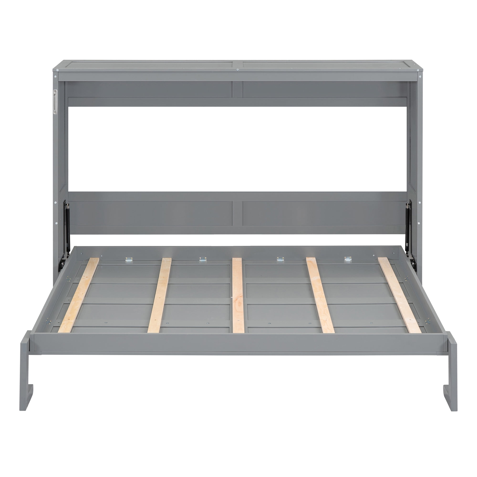 Mintazer Queen Size Murphy Bed, Folding Wall Cabinet Bed for Guest Room Home Office Studio Apartment, Grey