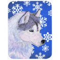 thumbnail image 1 of Siberian Husky Winter Snowflakes Holiday Glass Cutting Board - Large, 1 of 1