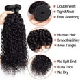 thumbnail image 7 of Jerry Curly Human Hair 3 Bundles with 4x4 Lace Closure Pre-Plucked 100% Unprocessed Brazilian Hair Weave Bundles Natural Black Color: 10"12"14"+ Closure 10", 7 of 7