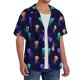 thumbnail image 2 of Balery Sea Jellyfish Camisa Casual de Manga Corta con Botones para Hombre, Texturizada, Estilo Cubano, para Playa, Verano-Small, 2 of 5