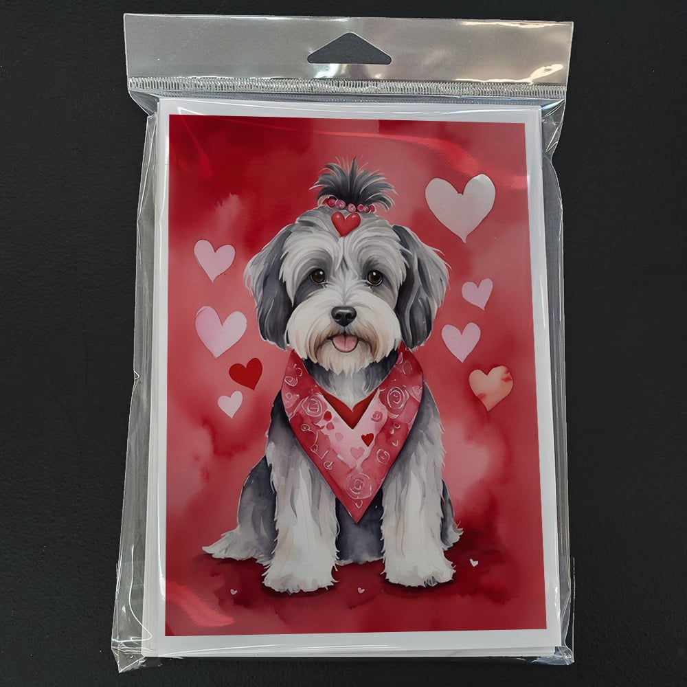 Tibetan Terrier My Valentine Greeting Cards Pack of 8 7 in x 5 in