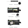 thumbnail image 3 of Genuine Leather Wallet for Men RFID Blocking Bifold Style Large Capacity with Card Slots Gift Box Father’s Day Gift for Dad, Black, 3 of 9