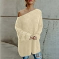 thumbnail image 2 of Vedolay Womens Sweater Womens 2023 Fall Winter Sweater Long Sleeve Crew Neck Comfy Loose Pullover Tops,Beige XL, 2 of 4