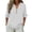 R220-White, variant on RMGVDSD Womens Summer Tops 3/4 Sleeve V Neck Button Down Shirts Ruffled Hem Solid Color Casual Basic Shirt Everyday Comfort Tees Versatile Shirt Top