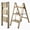 Champagne Gold Finish, variant on Calmwrd Step Ladder Folding 3 Step Ladders Woodgrain Finish Aluminum,Tripod Anti-Slip for Home & Kitchen Office 330 lbs